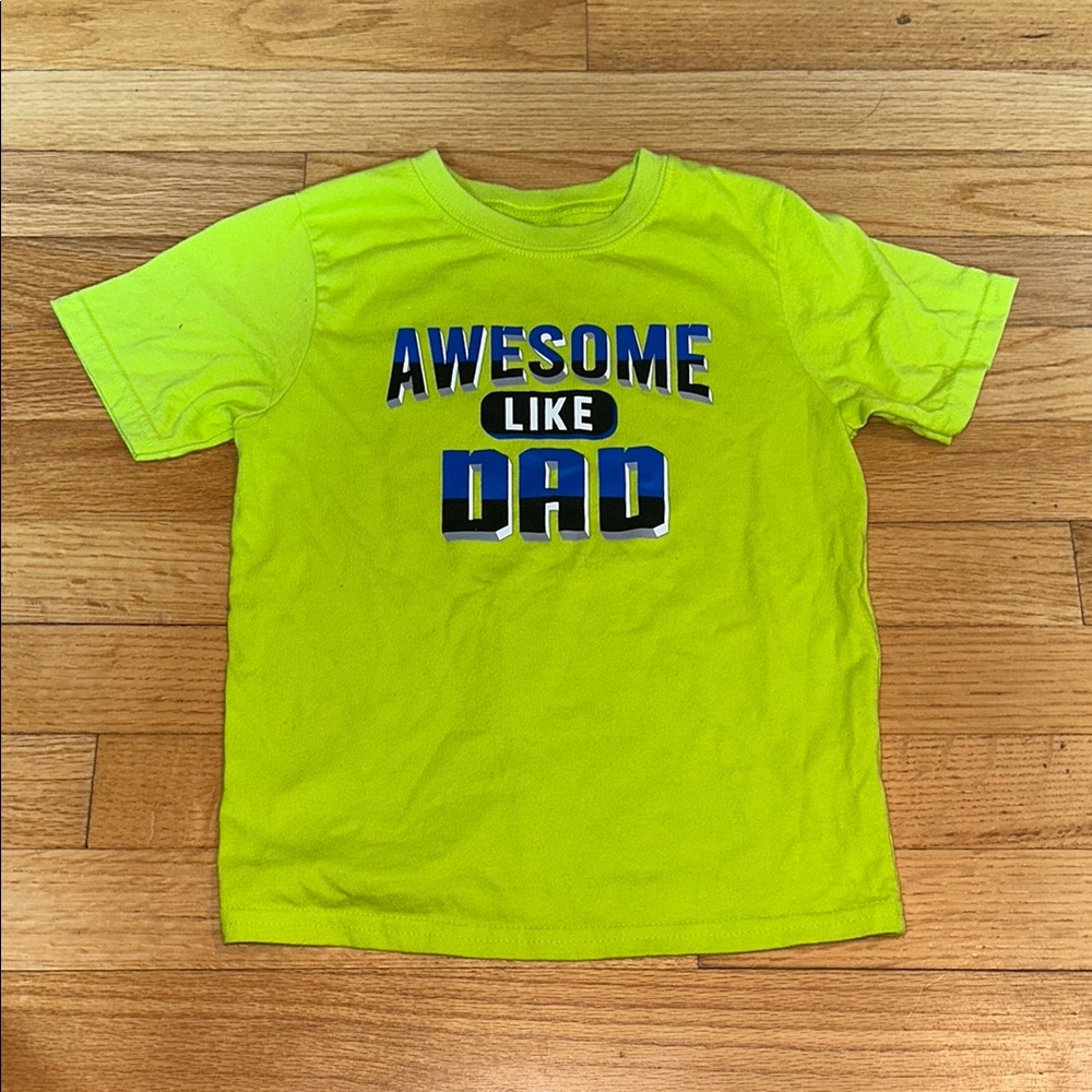 Kids Neon Green "Awesome Like Dad" Graphic Tee